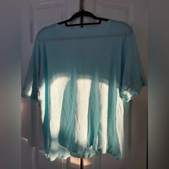 J. Jill Aqua V-Neck Short Sleeve Top - Picture 7 of 7